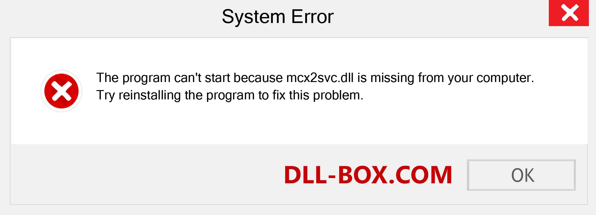  mcx2svc.dll file is missing?. Download for Windows 7, 8, 10 - Fix  mcx2svc dll Missing Error on Windows, photos, images